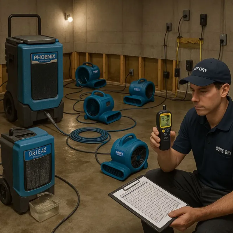 Structural Drying and Dehumidification process in Bonduel, WI